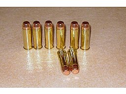 10 Stück Dekos .44 Remington Magnum / .44 Rem. Mag. Vollmantel Flachkopf Geschosse Messinghülsen