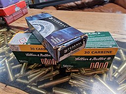 114 Schuss in .30 Carbine (Federal und S&B)