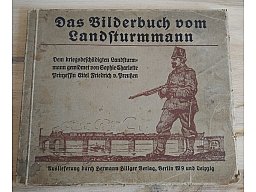 >Das Bilderbuch vom Landsturmmann< WeltKrieg Kaiserreich Mauser Luger Gewehr 98 Pickelhaube Tschako