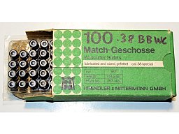 100 Blei-Matcgeschosse cal. .38 WC