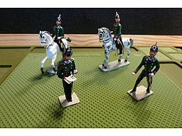 4x Zinnfiguren Österreichische Sicherheitswache um 1900 Pickelhaube