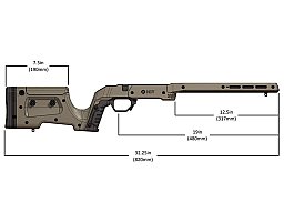 MDT Chassis XRS für Tikka T3, Short Action (SA), Rechtsausführung (RH), FDE