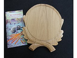 Keilerbrett, Trophäen-Schild in Eiche massiv mit Schnitzerei zum Schnäppchenpreis!