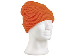 Rollstrickmütze Orange - Polyacryl - Unigröße - Wintermütze oder für kalte Tage