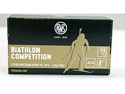 50 Stück / Schuss RWS .22 l.r. lfb KK Munition BIATHLON COMPETITON Extra -20° 2,6g / 40gr 320m/s NEU