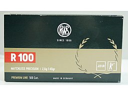 50 St. / Schuss RWS .22 l.r. lfb KK Munition PREMIUM R100 2,6g BleiRund KK 50m BENCHREST 100m Präzis