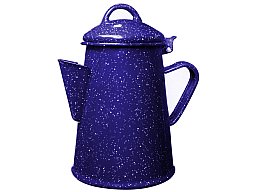 Nostalgische Kaffeekanne / Emaillekanne 1,2 L Blau