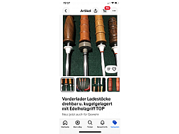 Vorderlader Lade/Putzstöcke drehbar u. kugelgelagert mit Edelholzgriff TOP