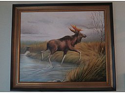 Professor Otto Schmethüsen, Jagdgemälde „Elchbulle“ 70x61cm