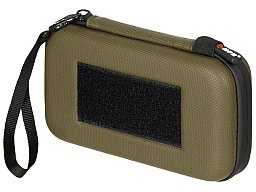Tasche Hartschale Klein 19 x 10 x 4,5 cm Oliv mit Klettschlaufen + Netzfach + Handschlaufe