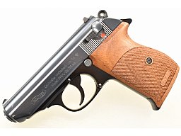 WALTHER / ULM Pistole Modell PPK - L im Kaliber 7,65mm Browning mit NILL Holzgriff