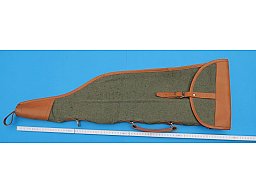 Neuwertiges rustikales Futteral für eine Kipplaufwaffe – Canvas mit Lederbesatz
