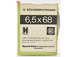 10 RWS Patronen 6,5x68 H-Mantel Hohlspitze 8,5g.