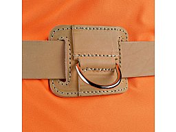 1 x Leder Lasche für Hundeführergürtel mit Aufnahmering für Hundeleinen | bis 4cm breite Gürtel geei