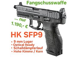 FANGSCHUSSPISTOLE - HK SFP9 TACTICAL OPTICAL READY - HALBAUTOMATISCHE PISTOLE 9 MM LUGER -
