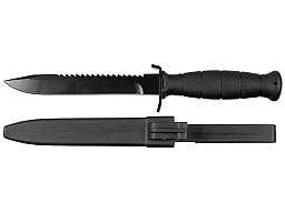 ÖBH Kampfmesser / Feldmesser 16,5/29cm MIT SÄGERÜCKEN - Glock - Nachbau - Schwarz mit Scheide