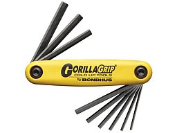 BONDHUS - GORILLA-GRIP - InnensechskantKlapphalter ZÖLLIG - 9-Schlüsselgrößen: 1/16-5/64-7/64-1/18..