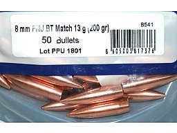 50 Stück PPU | PrviPartizan Geschosse #B-541 | Cal 8MM / .322 | 200grs/12,96g FMJ BT MATCH LINE Voll