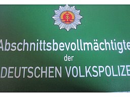 Blechschild 20x30 cm Abschnittsbevollmächtigter der Volkspolizei