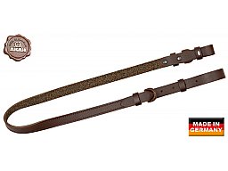 Gewehrriemen BÜFFEL-LEDER 20mm breit | genietet | mit KORKEINLAGE | Länge 97cm (verstellbar) > NEU!