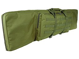 Gewehrtasche f. 2 Langwaffen bis 140cm Oliv m. Trennwand + Rucksackgurte – Doppel Futteral