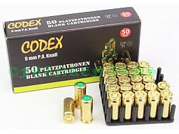 Codex 9mm P.A.K 50 Stück Platzpatronen Versandkostenfrei 47880000