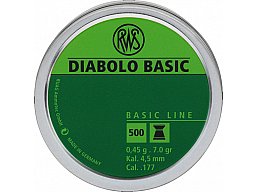 500 Stück RWS BASIC L DIABOLO 4,5mm 0,45g #2315092 für LuftGewehr und LuftPistole | Blei Flachkopf