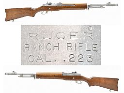 RUGER " RANCH RIFLE " Stainless SL - Büchse Kal .223 Rem. mit Laufstabi & Mündungsfeuerdämpfer