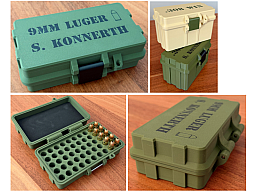 Munitionsbox 9mm Luger Ammo Box Patronen Wiederladen 50 Schuss personalisierbar abschließbar
