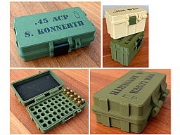 Munitionsbox .45 ACP Ammo Box Patronen Wiederladen 50 Schuss personalisierbar abschließbar