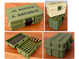 Munitionsbox .44 Magnum Ammo Box Patronen Wiederladen 50 Schuss personalisierbar abschließbar