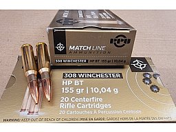 .308/155grs. PPU Match HPBT 100 Stk. A-625 # SSZ Berka