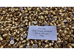 9mm/95grs. FMJ Armscore 250 stk. # SSZ Berka