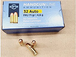 .32 Auto-7,65mm Browning/71grs A-150 PPU FMJ 50 Stk. # SSZ Berka