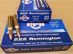 .222Remington/55grs. FMJBT PPU A-203 100 stk. # SSZ Berka