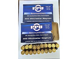 39 Schuss PPU .300 Winchester Magnum Win Mag FMJ BT 145 gn 9,4g