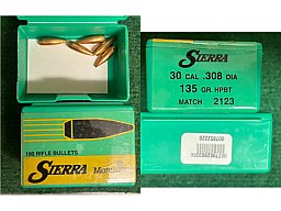 Sierra SMK Match King 135grs HPBT #2123 105 Stück .30Cal
