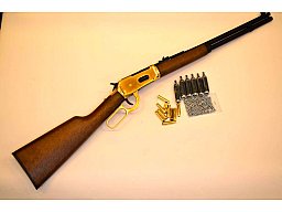 COWBOY Rifle, vergoldet - Lever Action * CO² * 4,5 mm BB´s mit Ladehülsen und authentischem Auswurf