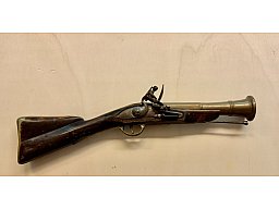 Tromblon Donnerbüchse mit Messinglauf Steinschloß altes Replika wie original