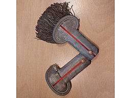 Epauletten silber mit rotem Streifen, Frankreich, Larp, Reenectment, Original