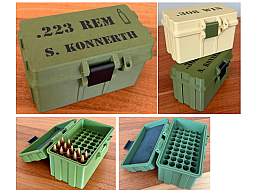 Munitionsbox .223 REM Ammo Box Patronen Wiederladen 50 Schuss personalisierbar abschließbar