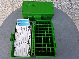 " Mit Scharnier"MTM CASE-GARD P-50er Patronenbox für .357 Mag/.38 Spec/.38 S&W/ u.v.m grün