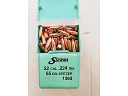 .22/.224/55 grs #1360# Sierra Spitzer Geschosse 100 stk