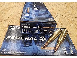 .243/80grs. Federal JSP Power Shok 20 stk. No. 243AS