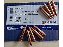 100 St.Lapua Geschosse 6,5mm (.264Dia.)-139-OTM-SCENAR-HPT-#GB458