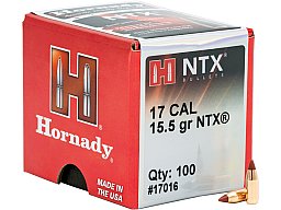 100x HORNADY NTX .172 17 CAL 15.5gr 1g .17 HORNET Match Varmint Geschosse #17016 Bleifrei Zerleger