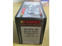 50 .338-Geschosse Barnes LRX BT 265 grs. z. B. für .338 Lapua Magnum in ungeöffneter OVP - 30 %
