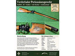 Vorderlader-Perkussionsgewehr im Kaliber .45, italienischer Fertigung