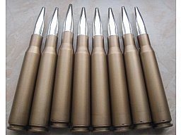 -10 %Kugelschreiber in Patronenform - Plastik etwa wie 12,7 BMG Cal. 50
