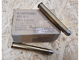.475 No.2 Nitro Express /480grs Solid/FMJ von W. Romey 2stk. #SSZ Berka